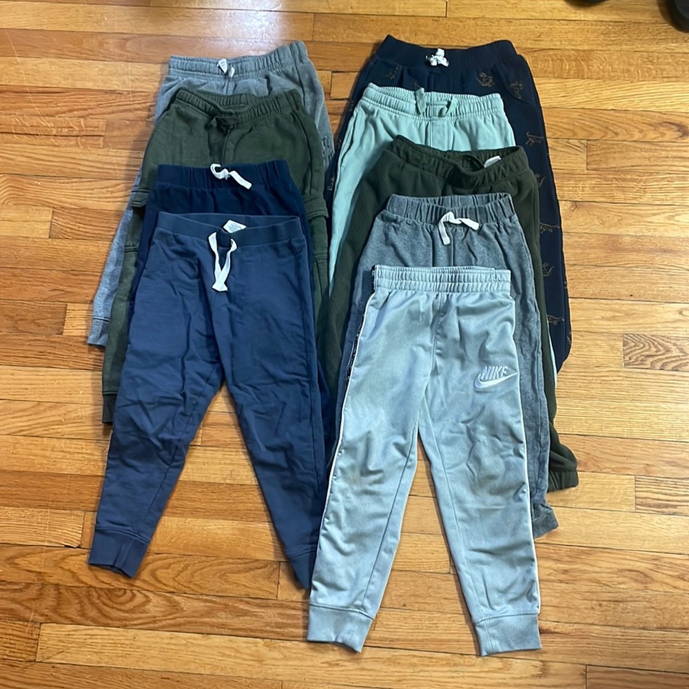 (PRICE FOR ALL 9 PAIRS) Boys size 5-6 Joggers